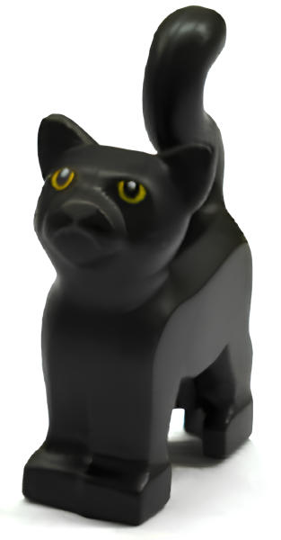 Кот черный Lego Cat, 13786pb03 Standing with Yellow Eyes U