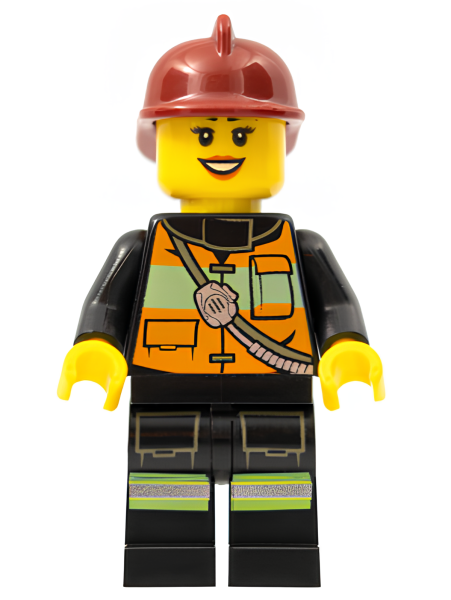 Минифигурка Lego Fire - Reflective Stripe Vest with Pockets and Shoulder Strap cty0434