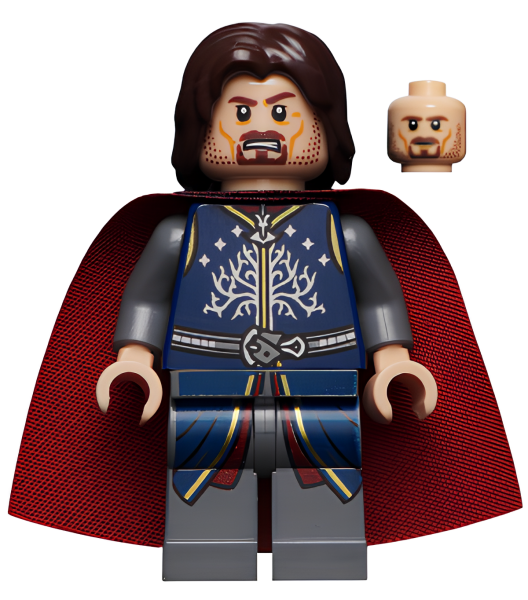 Минифигурка Lego Aragorn - Dark Red and Black Cape lor066 U