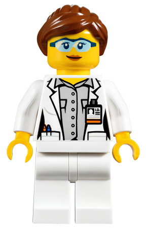 Минифигурка Lego Scientist - Female, Blue Goggles and White Legs cty1011 U