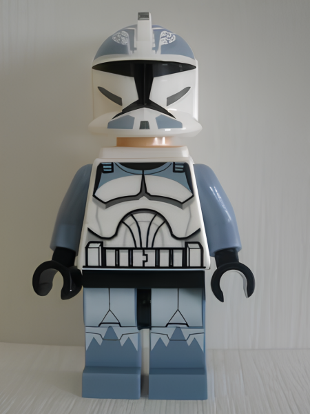 Минифигурка Lego Star Wars Clone Trooper, 104th Battalion 'Wolfpack' (Phase 1) - Sand Blue Markings, White Jet Pack, Large Eyes sw0331