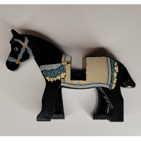 Лошадь Lego Horse, Prince of Persia with Black and White Eyes, White Pupils (Aksh) 4493c01pb06