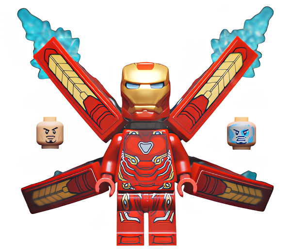 Минифигурка Lego Iron Man - Mark 50 Armor, Small Helmet Visor, Wings with Stickers  sh497as