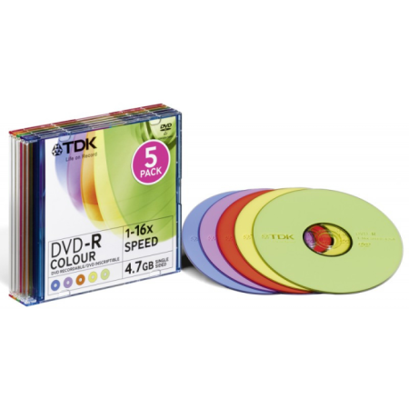 Диск TDK DVD-R 4,7Gb 16x slim colour