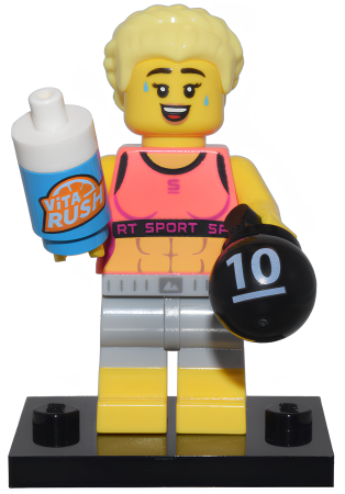 Минифигурка LEGO 71045 Fitness Instructor, Series 25 (Complete Set with Stand and Accessories) col25-7