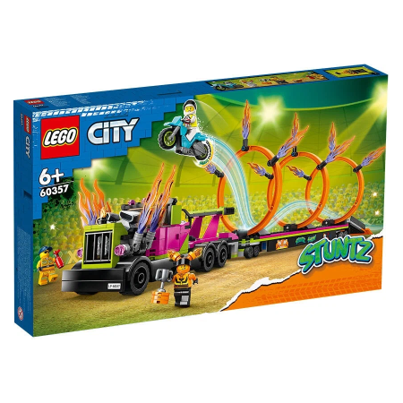 Конструктор LEGO City 60357 Трюковый грузовик и огненное кольцо