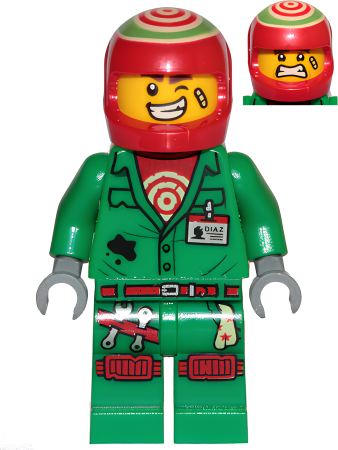 Минифигурка Lego Douglas Elton / El Fuego - Coveralls with Helmet hs041