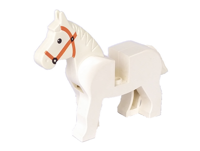 Деталь Lego Horse with Black Eyes, White Pupils and Dark Orange Bridle Pattern 4493c01pb04