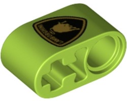 Technic, Liftarm Thick 1 x 2 - Axle Hole with Lamborghini Bull Logo Pattern 60483pb007