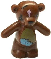 Плюшевый Мишка Lego Teddy Bear with Black Eyes, Nose, Mouth and Stitches, Dark Tan and Medium Azure Stomach and Bright Pink Spot Pattern (The Simpsons Bobo) 98382pb004