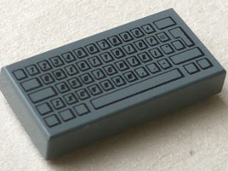 Tile 1 x 2 with Groove with Computer Keyboard Standard Pattern 3069pb0030 