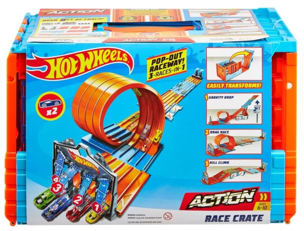 Трек Hot Wheels Action Race Crate Эпичная гонка (для 2-х игроков) GKT87