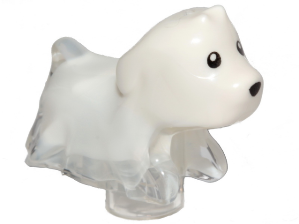 Собака приведение Lego Dog, Ghost with Marbled White Pattern (Spencer) 52672pb01