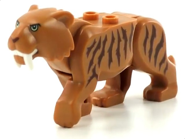Тигр Cat, Large (Saber-Toothed Tiger) with Light Yellow Eyes, Long Teeth and Reddish Brown Stripes Pattern bb0787c03pb01