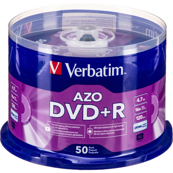 Диск Verbatim DVD+R (16x, 4.7GB, Jewel, 1шт) 43496